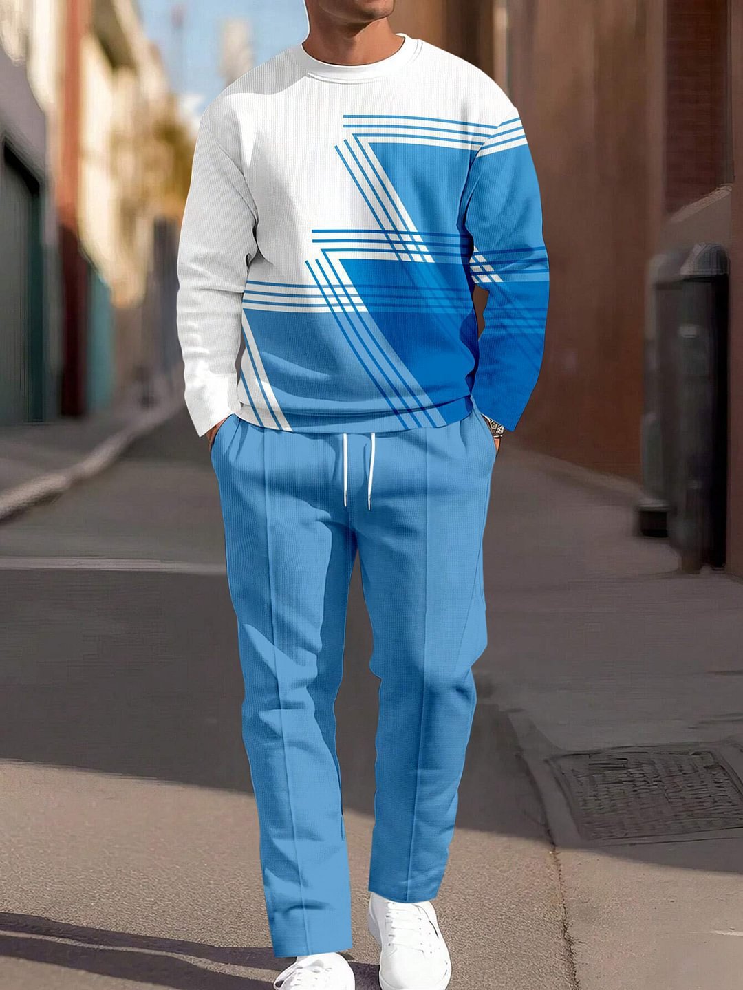 Men's Lounge Set 3D Plaid Print Sweatshirt & Joggers 3 Men's Lounge Set 3D Plaid Print Sweatshirt & Joggers - Image 3