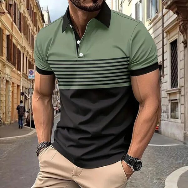 Men's Edit — Men's T-Shirt Color Block Short Sleeve Polo
