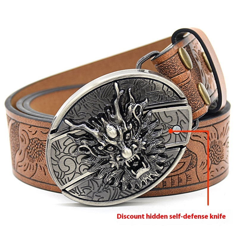 Personality Student Trendy Printing Engraving Smooth Buckle Knife Embossing Belt 8 Personality Student Trendy Printing Engraving Smooth Buckle Knife Embossing Belt - Image 8