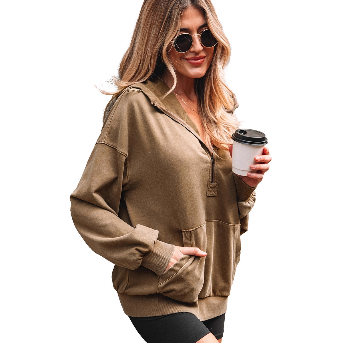 Loose Casual Style Large Pocket Patchwork Sweatshirt 6 Loose Casual Style Large Pocket Patchwork Sweatshirt - Image 6