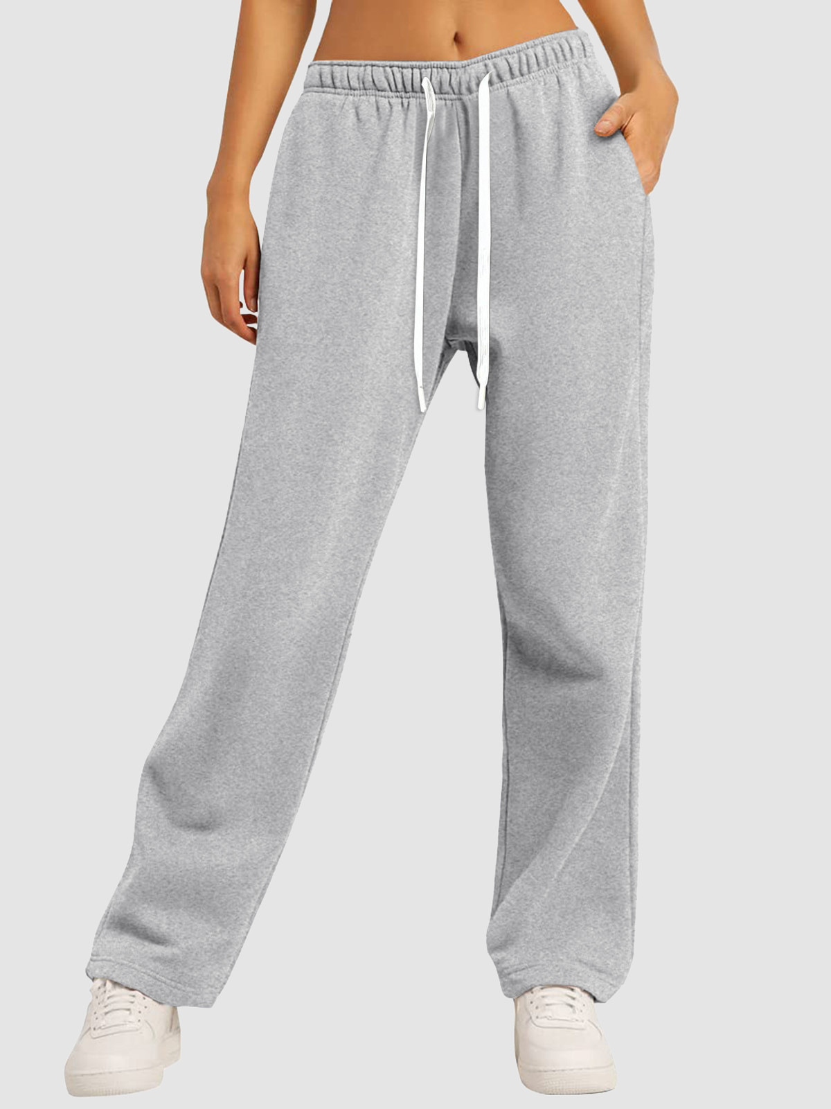 Fleece Lined Sweatpants Thermal Straight Leg Joggers 3 Fleece Lined Sweatpants Thermal Straight Leg Joggers - Image 3
