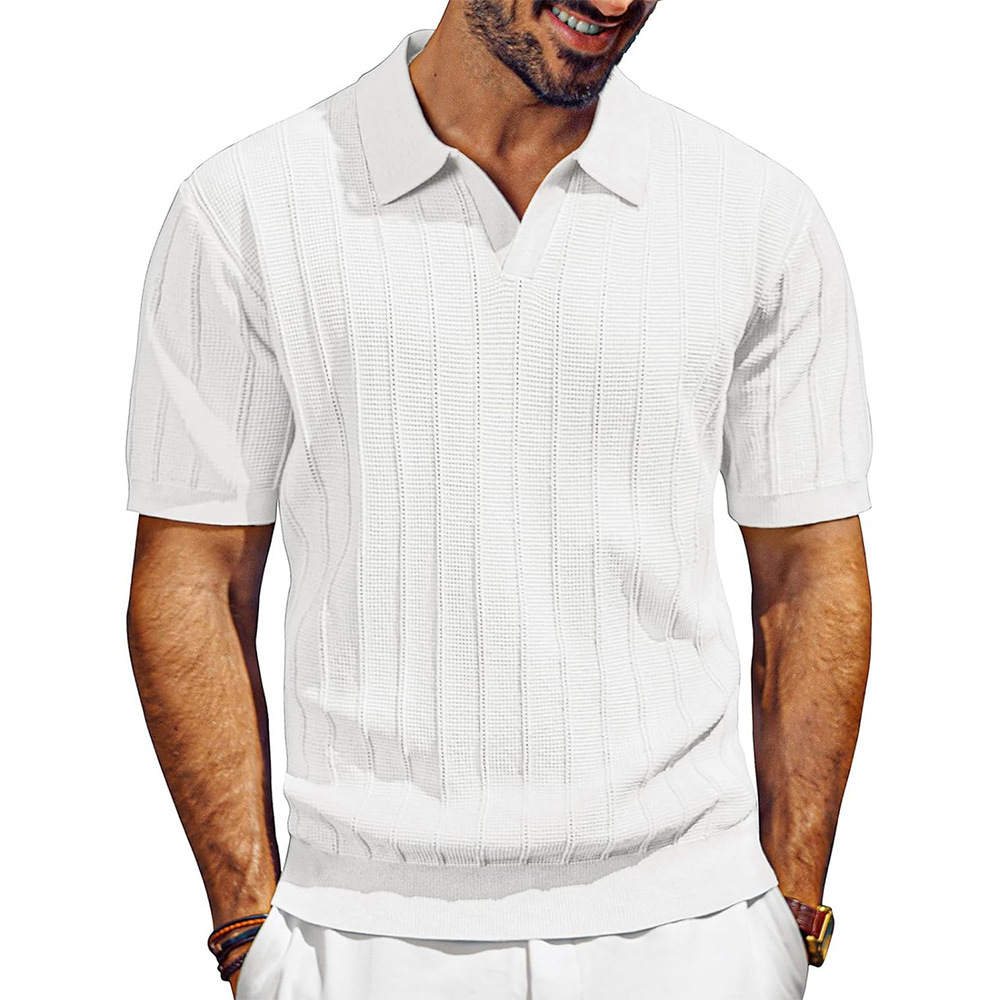 Breathable Knit Polo V-Neck Summer Resort Shirt 5 Breathable Knit Polo V-Neck Summer Resort Shirt - Image 5