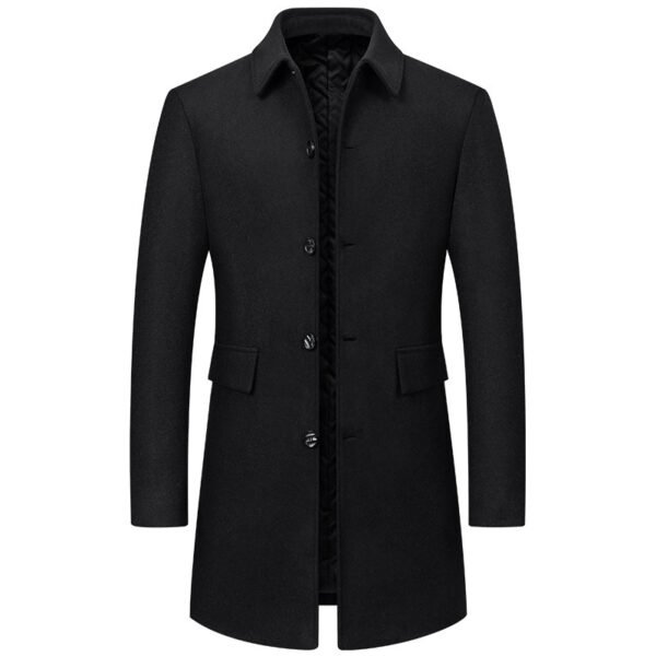 Men's Edit — Lapel New Middle-aged Men Coat Woolen Coat
