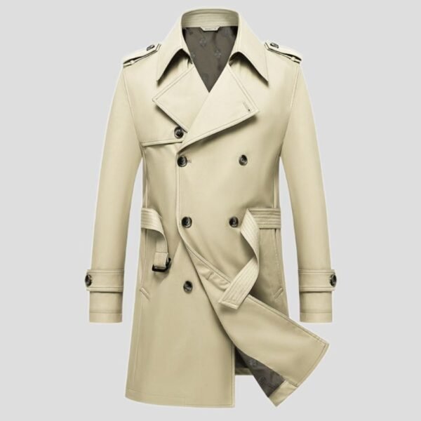 Men's Edit — Double Breasted Trench Men's Classic Mid-Length Overcoat
