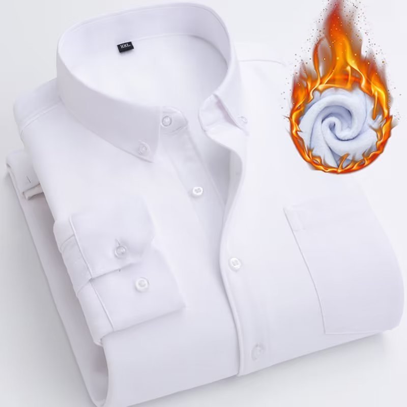 Fleece Lined Flannel Men's Oxford Thermal Winter Shacket 6 Fleece Lined Flannel Men's Oxford Thermal Winter Shacket - Image 6