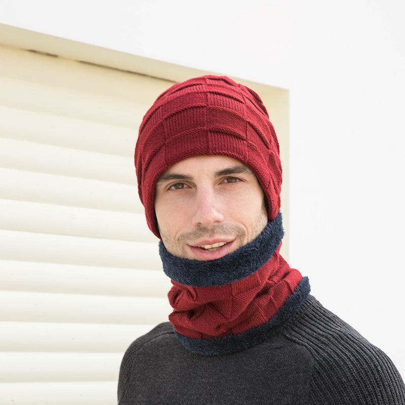 Hat Scarf Gloves Three-piece Suit Plus Velvet Knitted Outdoor Warmth 10 Hat Scarf Gloves Three-piece Suit Plus Velvet Knitted Outdoor Warmth - Image 10