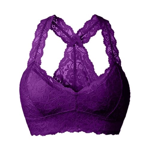 Purple Lace Bra Women Wireless