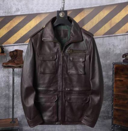 Autumn And Winter Workwear Leather Jacket For Men 4 Autumn And Winter Workwear Leather Jacket For Men - Image 4