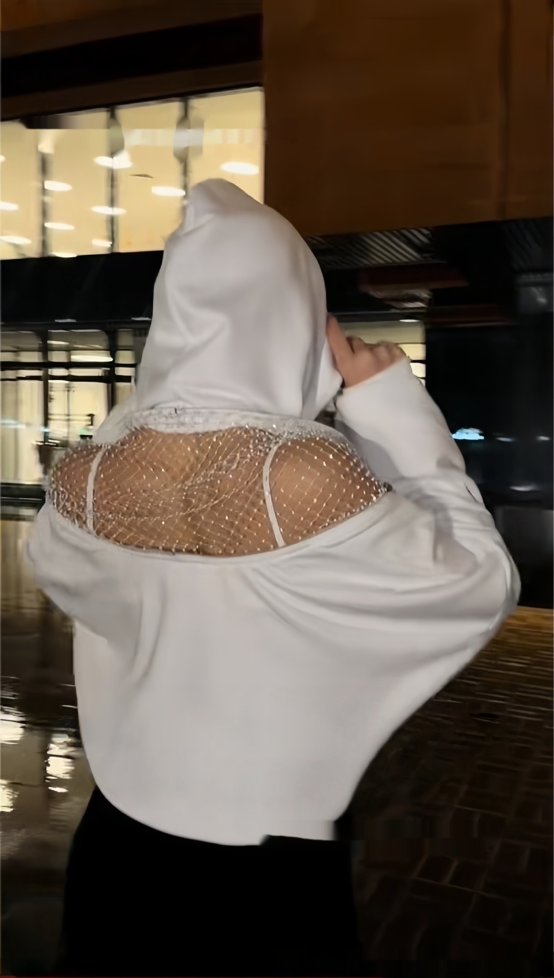 Backless Hoodie Sexy Hollow Out Gothic Mesh Sweatshirt 5 Backless Hoodie Sexy Hollow Out Gothic Mesh Sweatshirt - Image 5