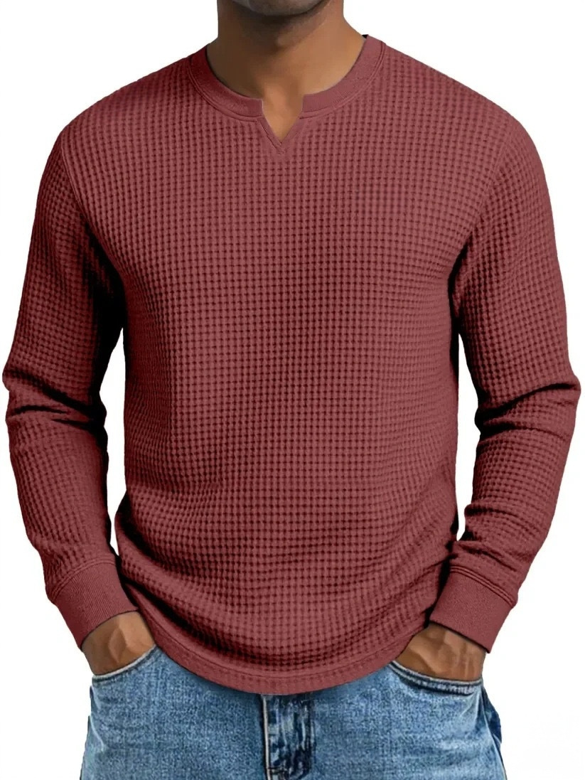 Men's Slim-fit Casual Long-sleeve V-neck Top 7 Men's Slim-fit Casual Long-sleeve V-neck Top - Image 7