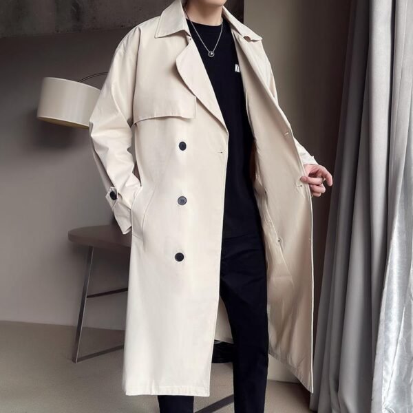 Men's Edit — Beige Trench Coat  Men's Double Breasted Classic Outerwear