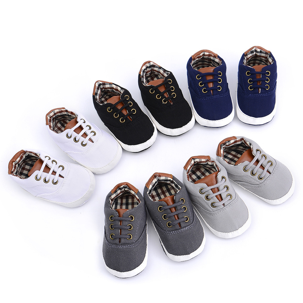 Solid color casual lace soft bottom baby canvas shoes baby shoes toddler shoes 5 Solid color casual lace soft bottom baby canvas shoes baby shoes toddler shoes - Image 5