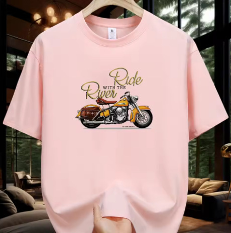 Men's Fashion Casual Loose Plus Size Motorcycle Pattern Printed T-shirt 10 Men's Fashion Casual Loose Plus Size Motorcycle Pattern Printed T-shirt - Image 10