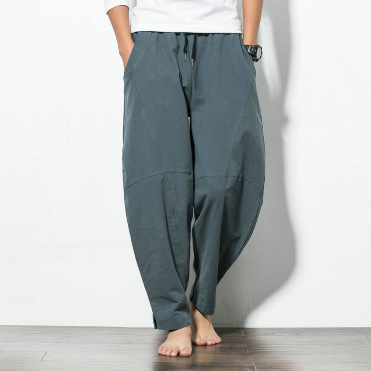 Ethnic Style Cotton Linen Harem Pants Hip Hop Streetwear 1 Ethnic Style Cotton Linen Harem Pants