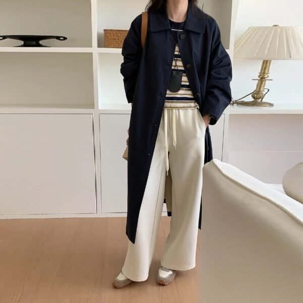 The Resort Edit — Simple Temperament Lapel Loose Long Trench Coat