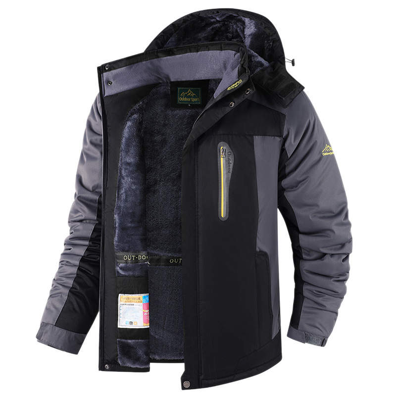 Winter Parka Men's Fleece Lined Cotton Padded Coat 5 Winter Parka Men's Fleece Lined Cotton Padded Coat - Image 5