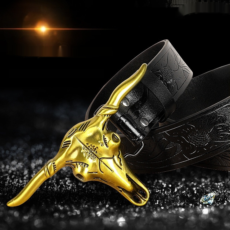 Belt Cow Head Buckle Men 1 Belt Cow Head Buckle Men