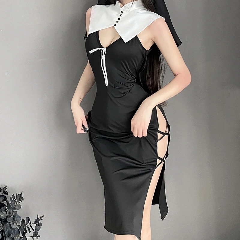 Sexy Nun Costume Lingerie Roleplay Halloween Cosplay Set 5 Sexy Nun Costume Lingerie Roleplay Halloween Cosplay Set - Image 5