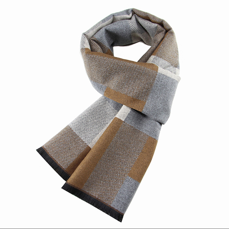 Men's Wool-like Scarf Korean-style Plaid 7 Men's Wool-like Scarf Korean-style Plaid - Image 7