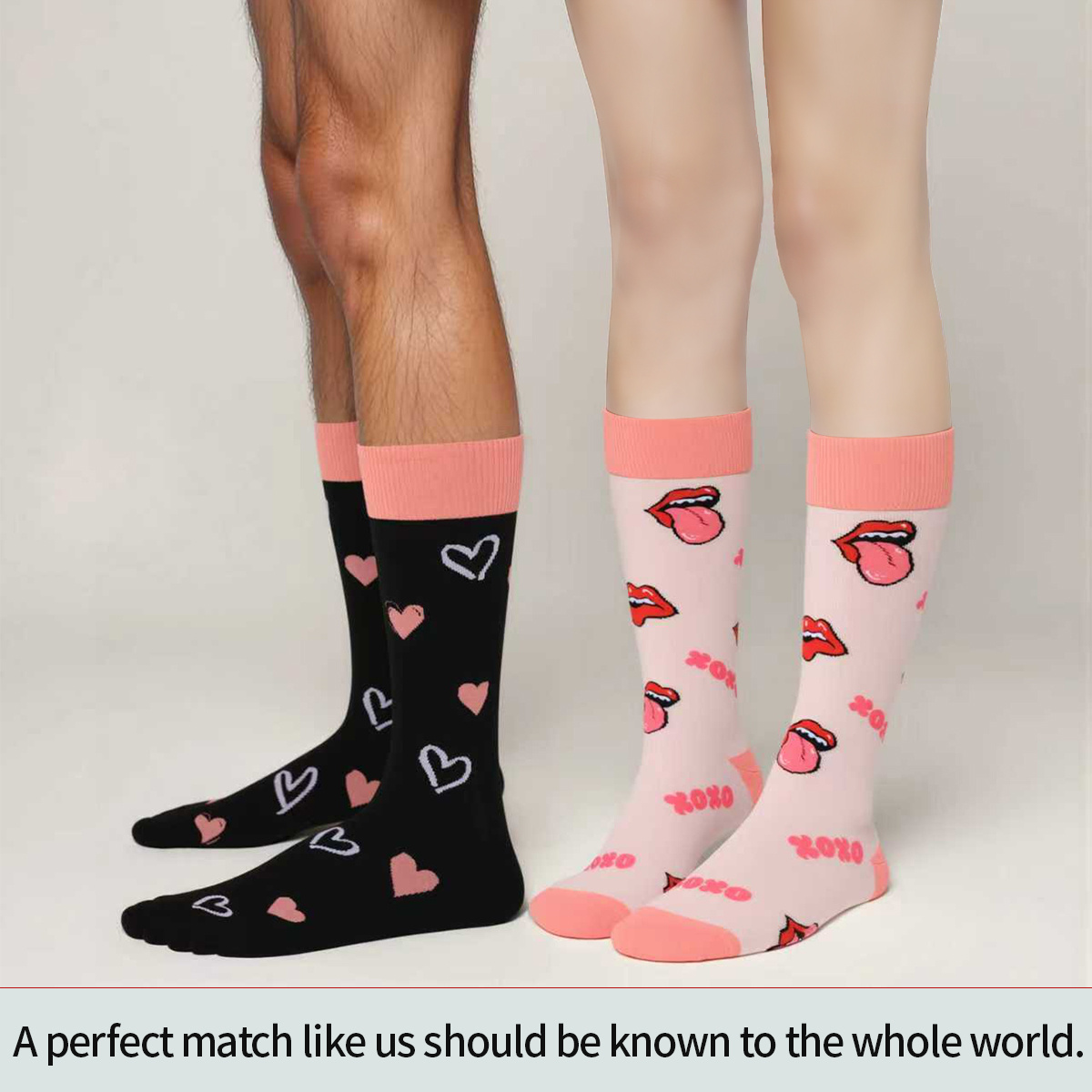 Trending Valentine's Day Gift Item 2 Pairs Of Mid-Calf Cotton Socks For Couples Unisex Soft And Cozy Design 9 Trending Valentine's Day Gift Item 2 Pairs Of Mid-Calf Cotton Socks For Couples Unisex Soft And Cozy Design - Image 9