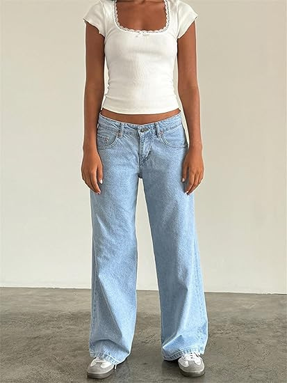 Baggy Jeans for Women Low Rise Vintage Wide Leg Denim 5 Baggy Jeans for Women Low Rise Vintage Wide Leg Denim - Image 5