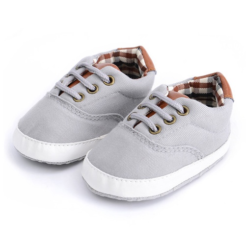 Solid color casual lace soft bottom baby canvas shoes baby shoes toddler shoes 2 Solid color casual lace soft bottom baby canvas shoes baby shoes toddler shoes - Image 2