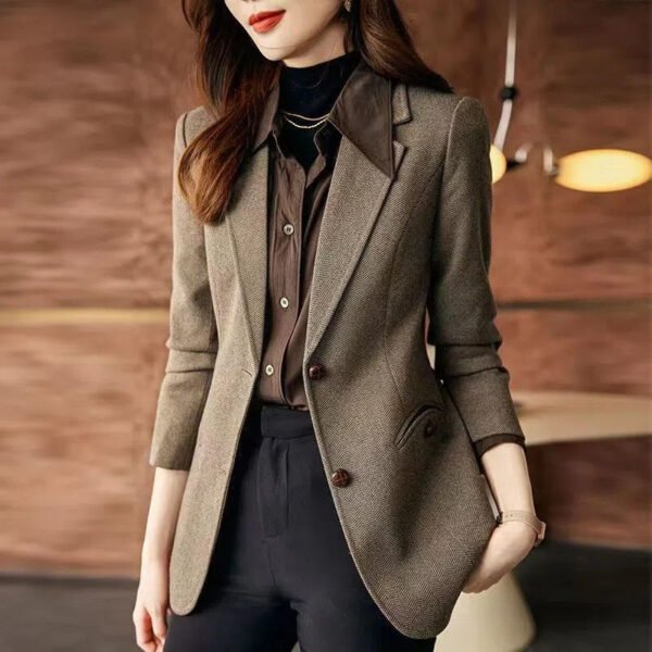 The Resort Edit — Woolen Blazer Women Professional Fitted Double Breasted