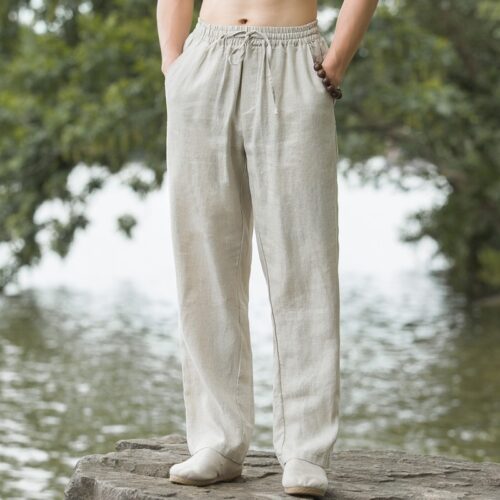 Linen Pants Men's Thin Breathable Casual Pants
