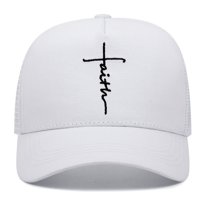 Cross English Embroidery Breathable Baseball Cap 3 Cross English Embroidery Breathable Baseball Cap - Image 3