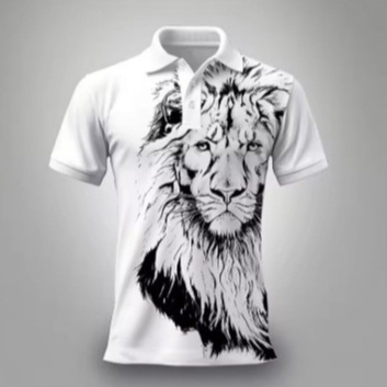 Summer Lion Printing Business Casual T-shirt 4 Summer Lion Printing Business Casual T-shirt - Image 4
