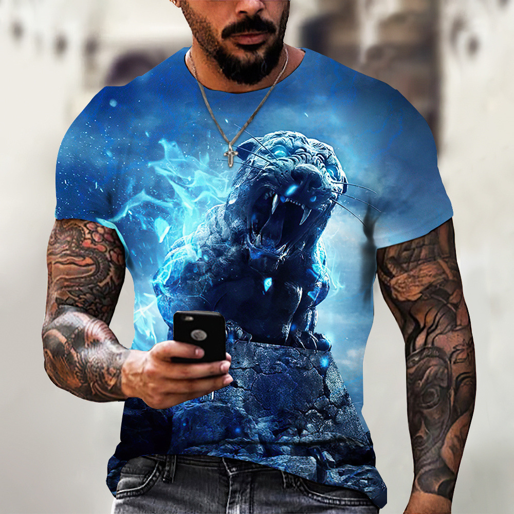 Animal Beast Lion 3D Printed Summer Men's T-shirt 5 Animal Beast Lion 3D Printed Summer Men's T-shirt - Image 5