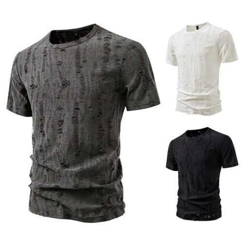 Simple Half Sleeve Men's Tops Loose