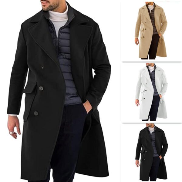 Men's Edit — Business Trench Long Double Breasted Men's Woolen Overcoat