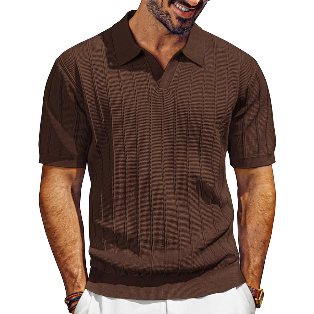 Breathable Knit Polo V-Neck Summer Resort Shirt 6 Breathable Knit Polo V-Neck Summer Resort Shirt - Image 6