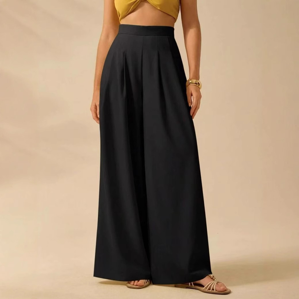 High Waisted Palazzo Pants Floral Boho Summer Trousers 2 High Waisted Palazzo Pants Floral Boho Summer Trousers - Image 2