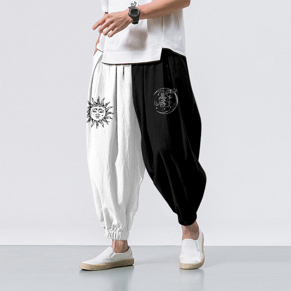 Men's Loose Harem Polyester Fiber Pants 3 Men's Loose Harem Polyester Fiber Pants - Image 3