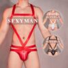 Men's Sexy Body Harness Jumpsuit | Elastic Strap Bodysuit