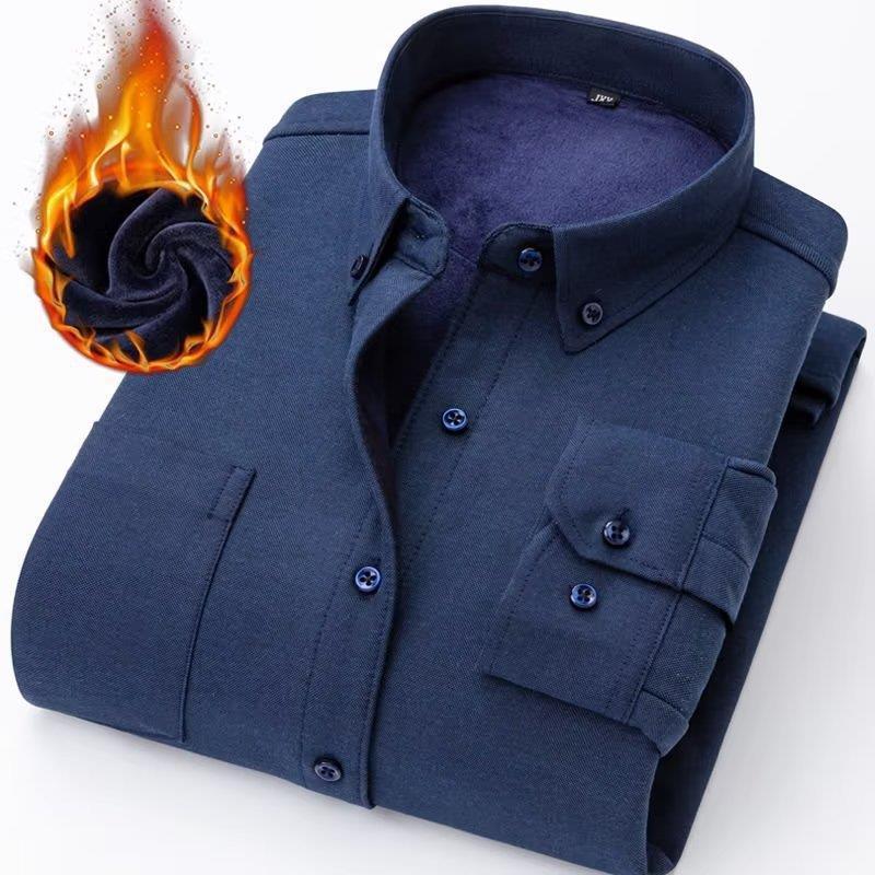 Fleece Lined Flannel Men's Oxford Thermal Winter Shacket 8 Fleece Lined Flannel Men's Oxford Thermal Winter Shacket - Image 8