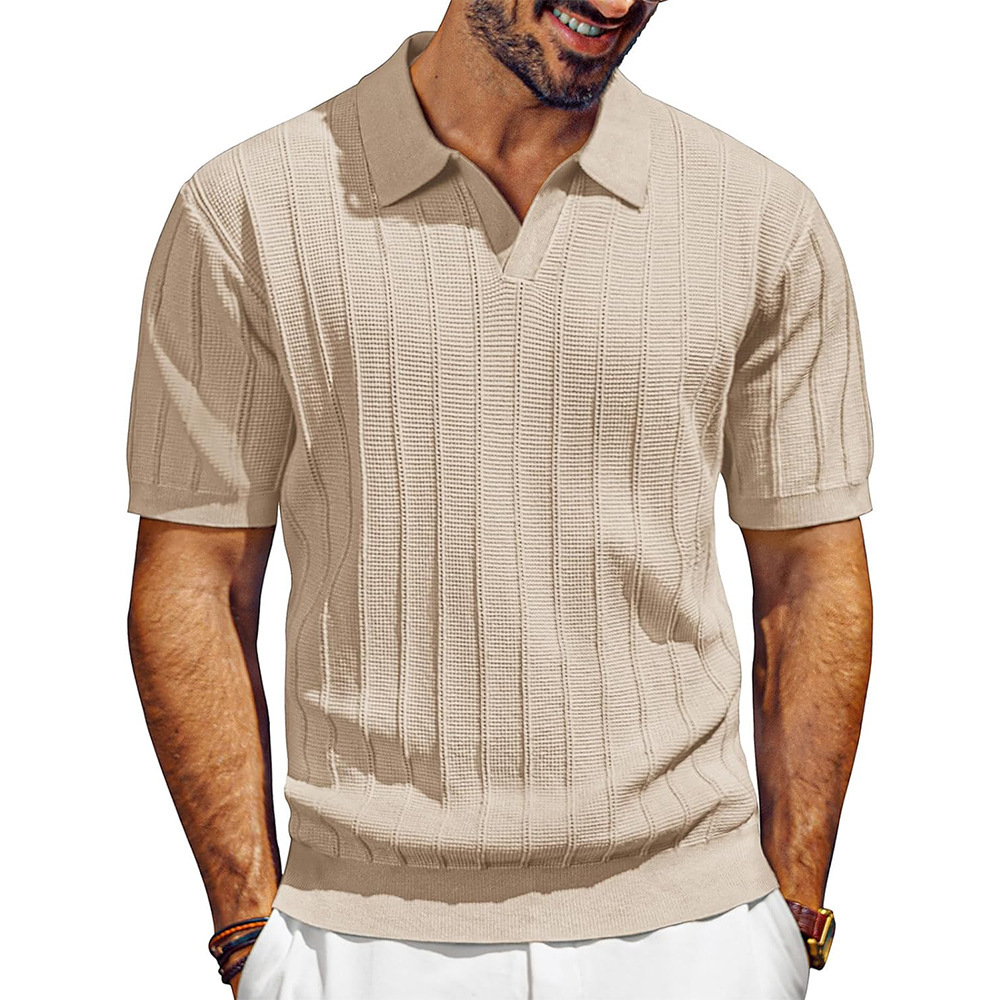 Breathable Knit Polo V-Neck Summer Resort Shirt 3 Breathable Knit Polo V-Neck Summer Resort Shirt - Image 3