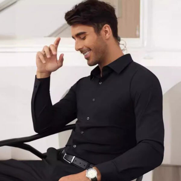 Men's Edit — Long Sleeve shirt Full Elastic Force Slim-fit Formal Top