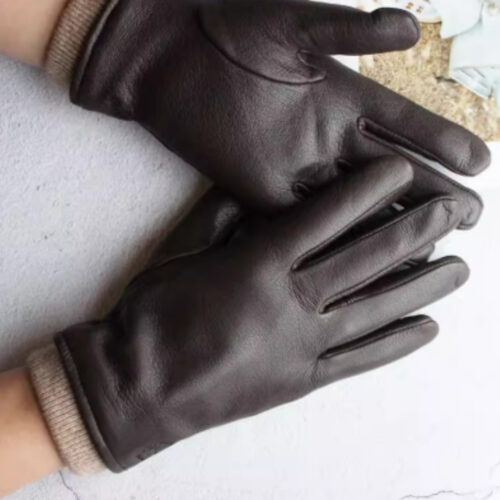 Motorcycle Riding Deerskin Gloves For Men Genuine Leather Sheepskin