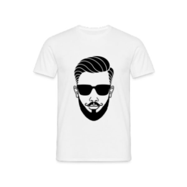 Men's Edit — Men's White Graphic Tee Minimalist Groomed Gentleman Top