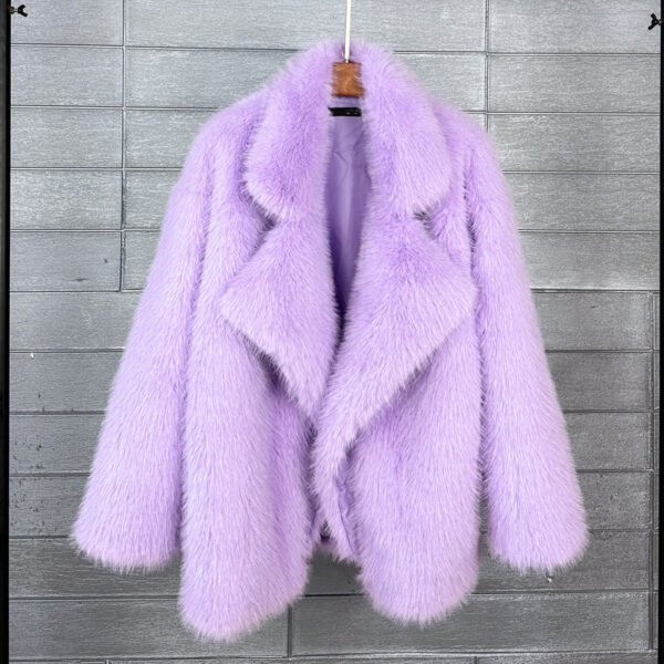 The Resort Edit — Fox Fur Mid-length Blazer Collar Faux Fur Coat