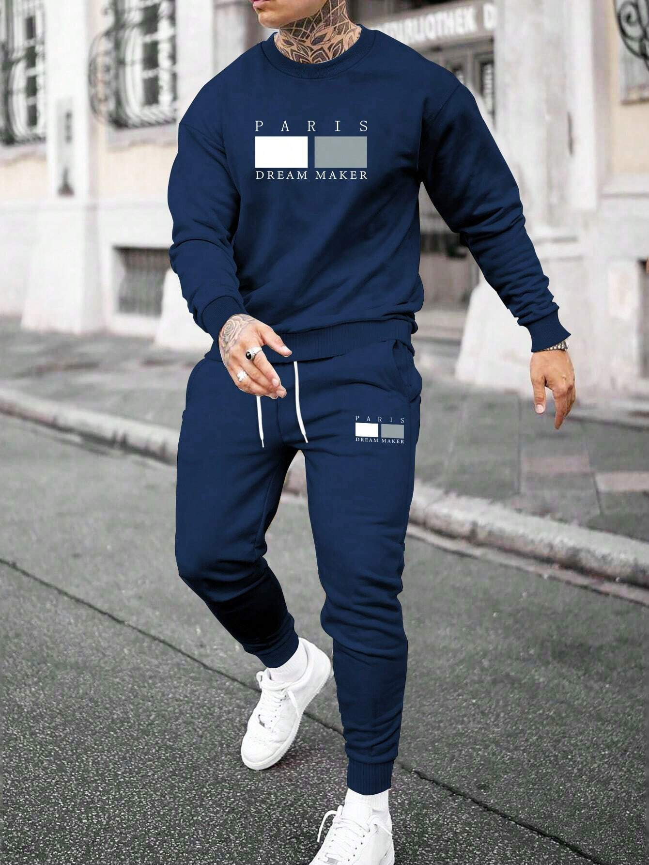Men's Sweatshirt Set Casual Round Neck Sports Suit Duo 6 Men's Sweatshirt Set Casual Round Neck Sports Suit Duo - Image 6