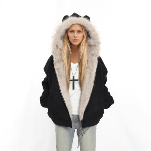 Faux Fur Hooded Jacket