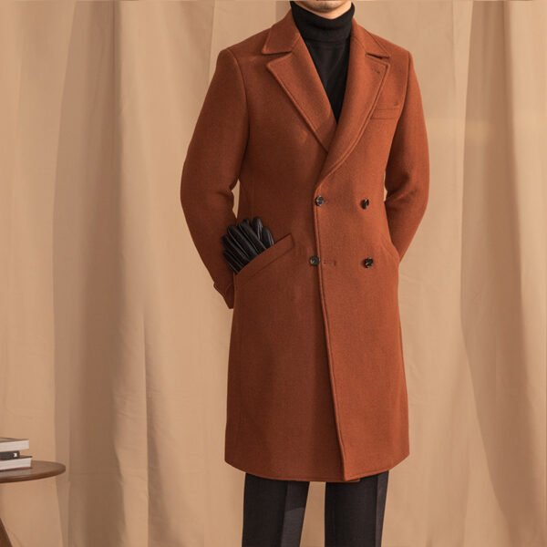 Men's Edit — Woolen Coat Double-Breasted Mid-Length Winter Overcoat