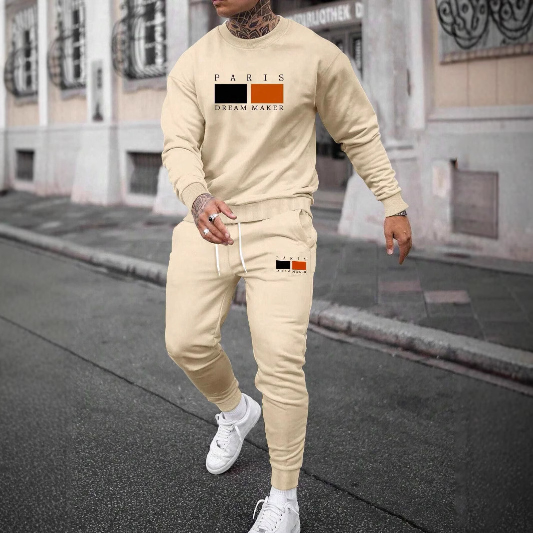 Men's Sweatshirt Set Casual Round Neck Sports Suit Duo 1 Men's Sweatshirt Set