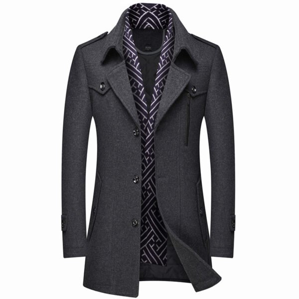 Men's Edit — Wool Trench Coat - Men's Thickened Double Breasted Overcoat