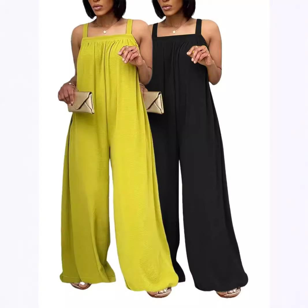 Wide Leg Jumpsuit Casual Loose Elegant Summer V-Neck Romper 7 Wide Leg Jumpsuit Casual Loose Elegant Summer V-Neck Romper - Image 7