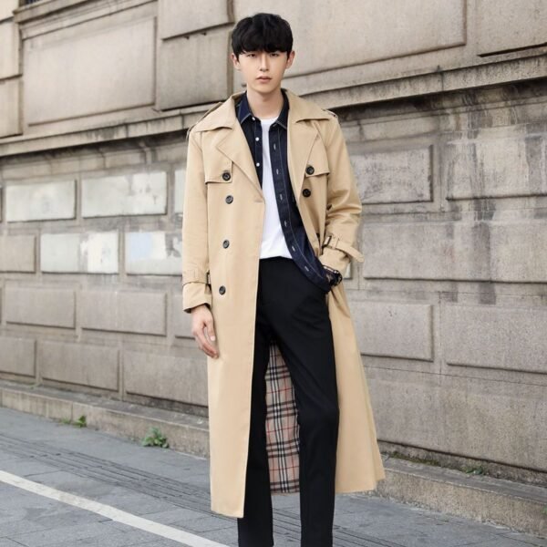 Men's Edit — Men's Long Type British Slim-fitting Trench Coat
